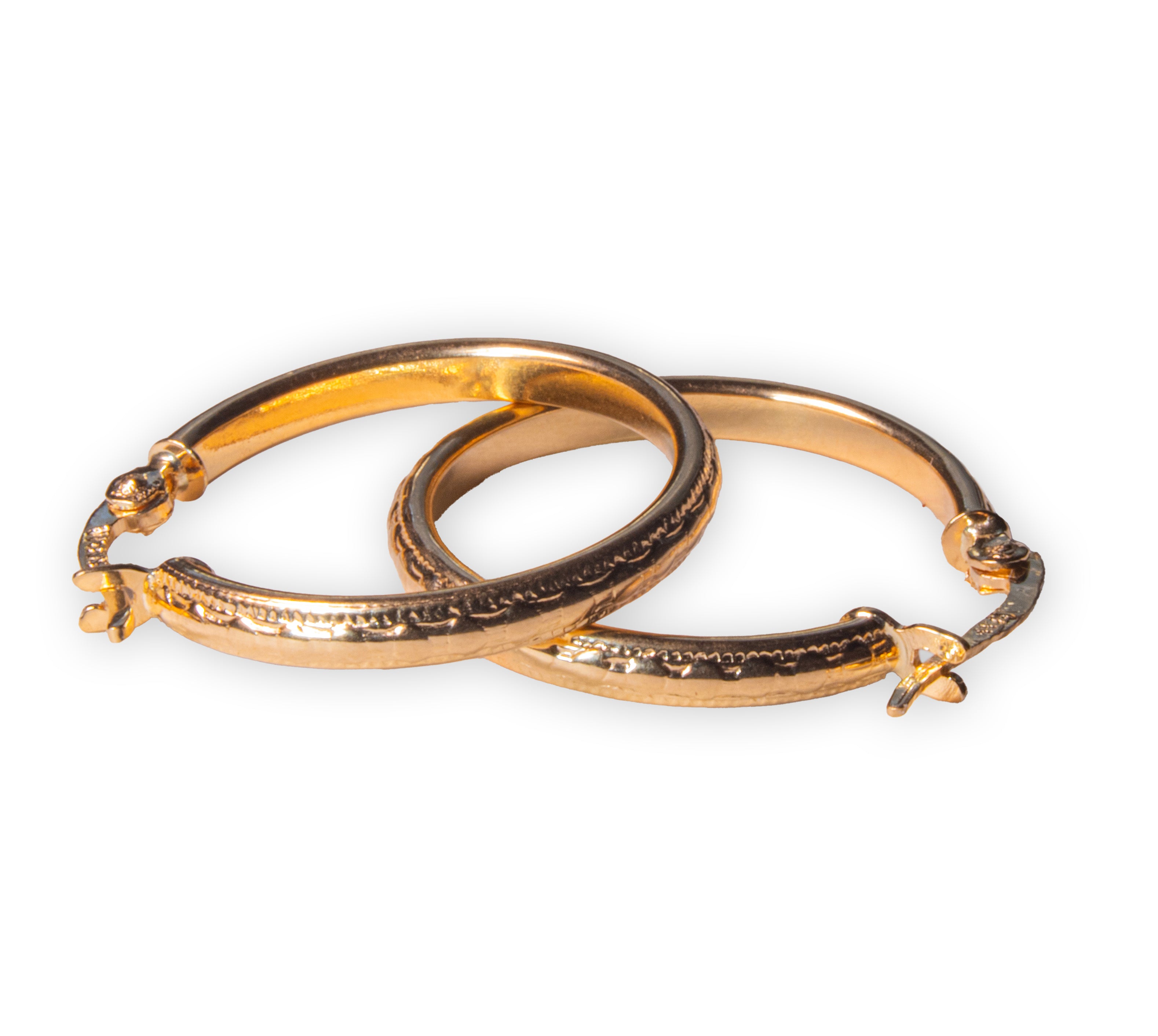 Aros Dorados con Detalles Grabados