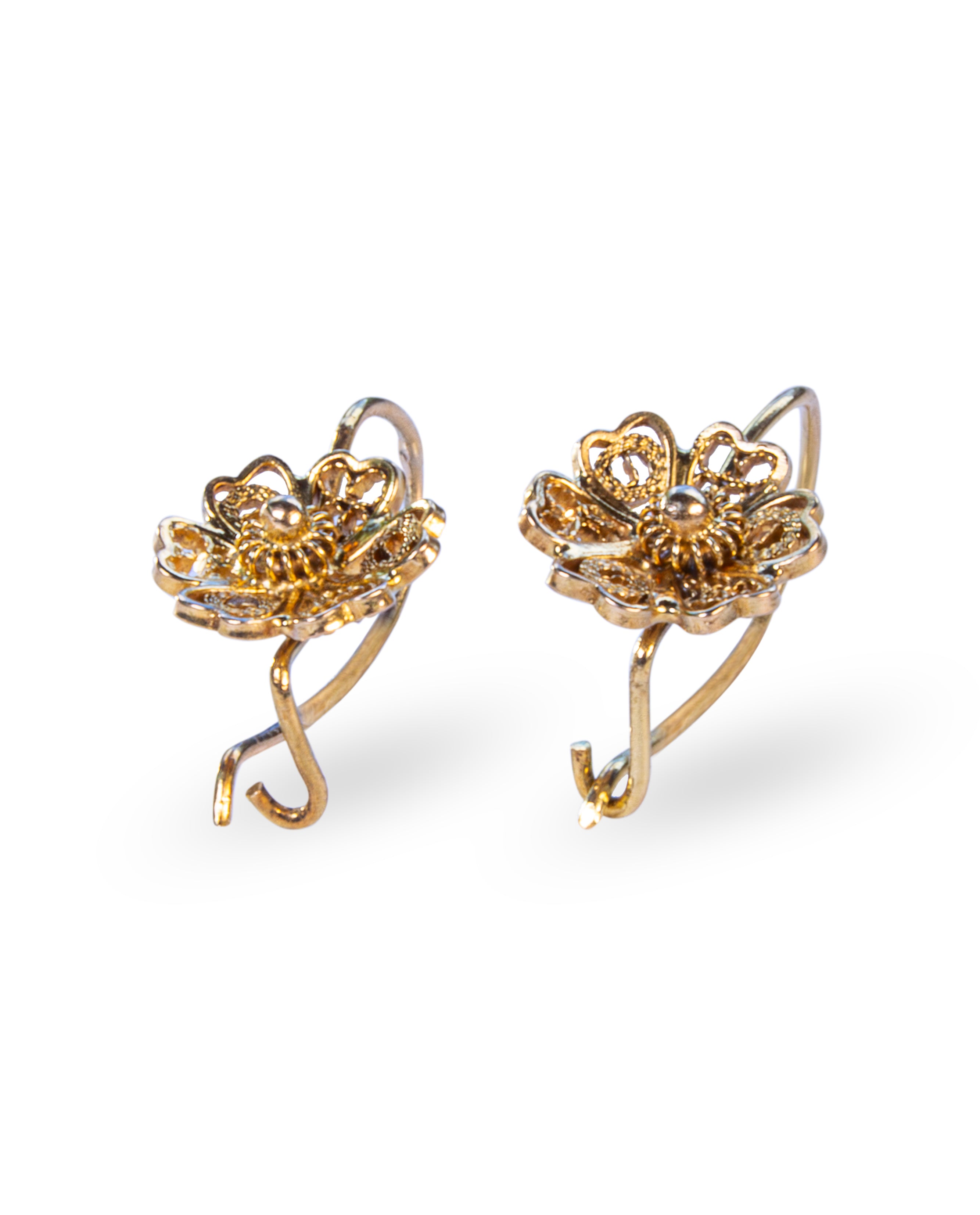 Flores Filigrana de Oro Amarillo