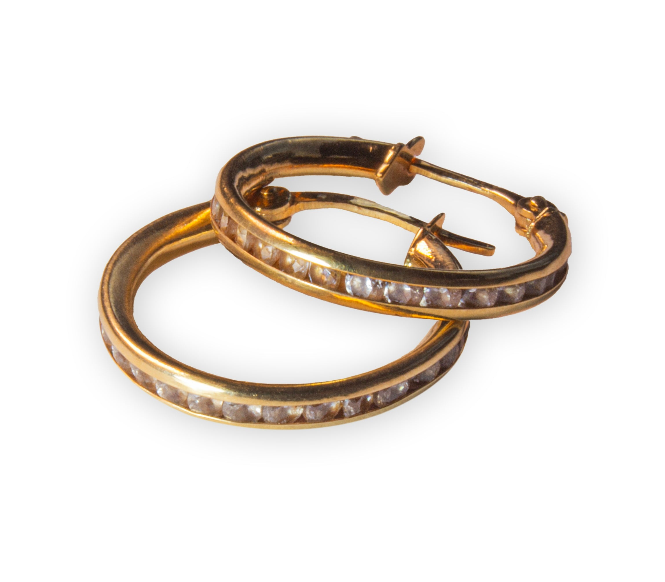 Aros Brillantes de Oro Amarillo