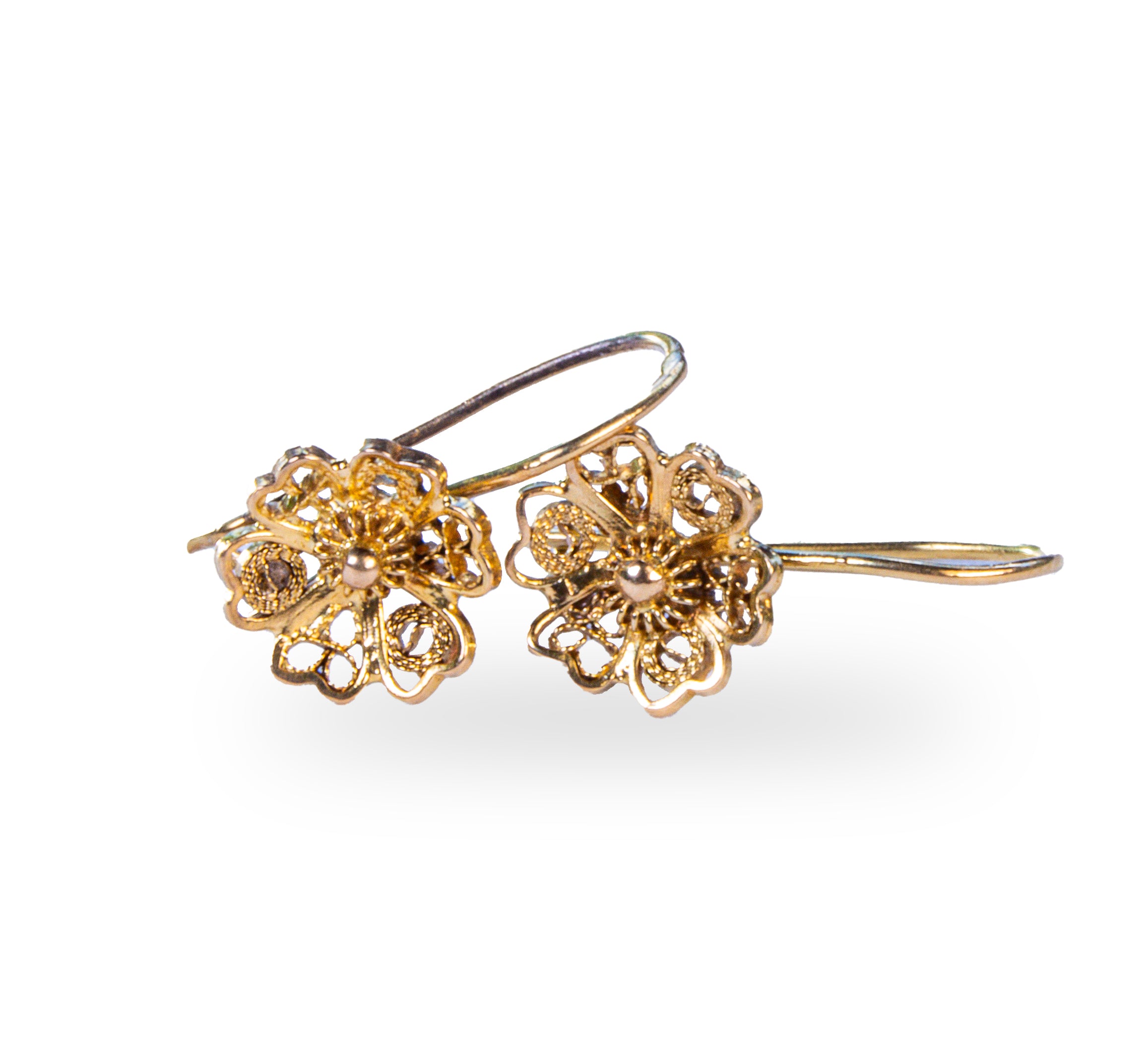 Flores Filigrana de Oro Amarillo