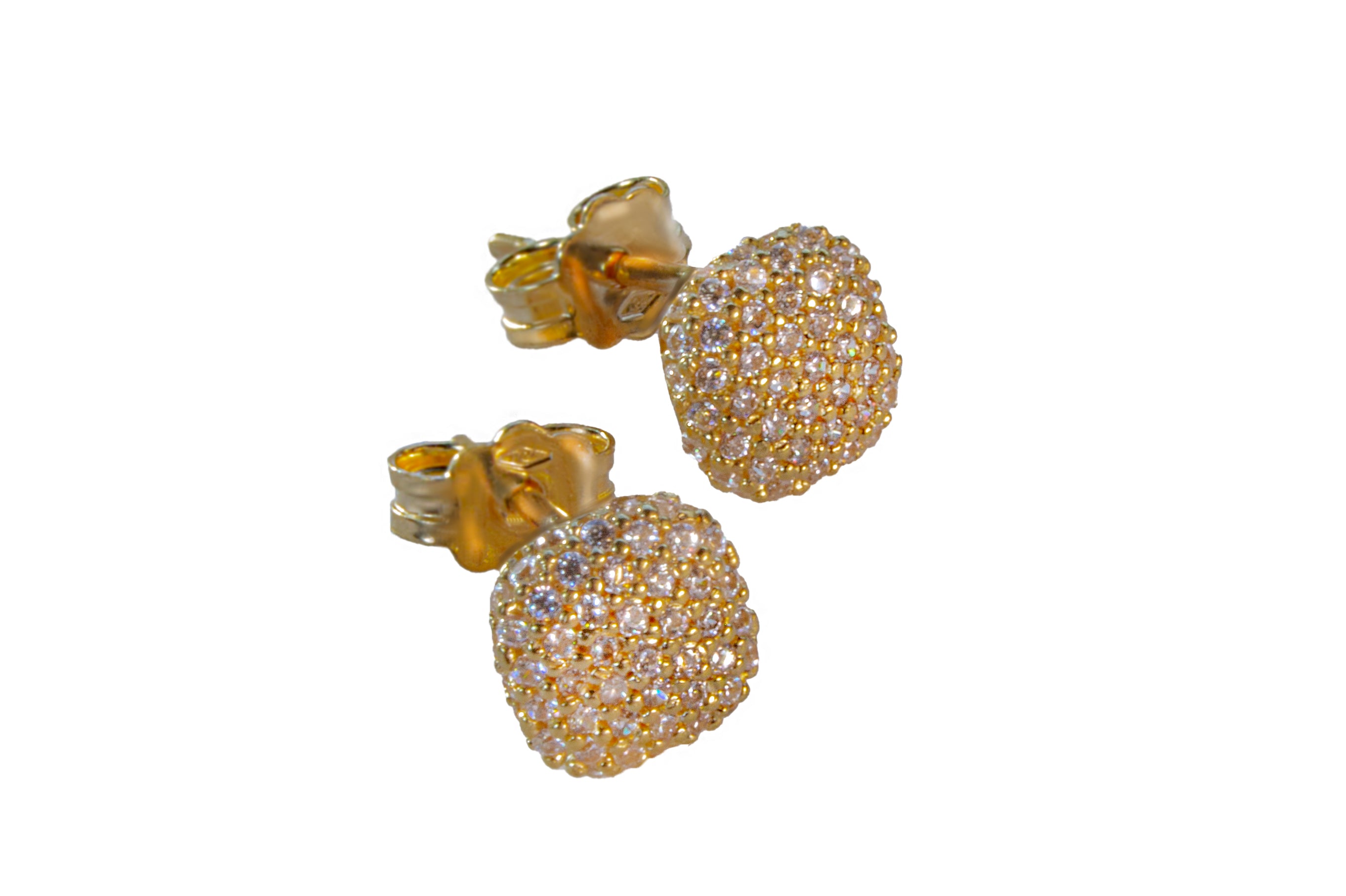 Aretes de Oro Amarillo con Diseño Pavé Brillante