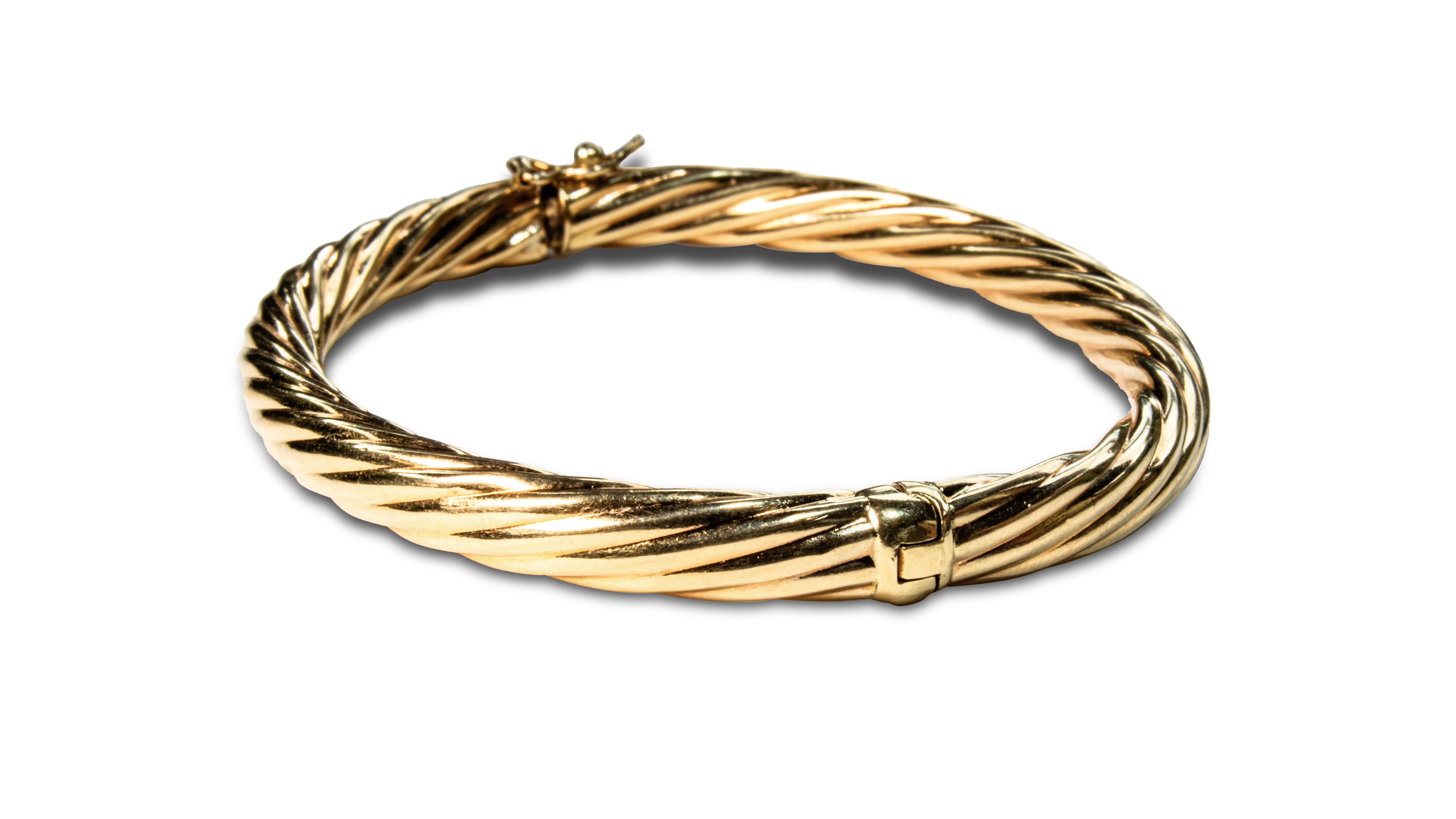 Brazalete de Oro Amarillo con Diseño en Espiral